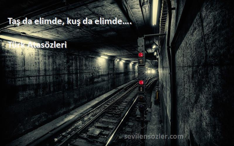 Türk Atasözleri Sözleri 
Taş da elimde, kuş da elimde….