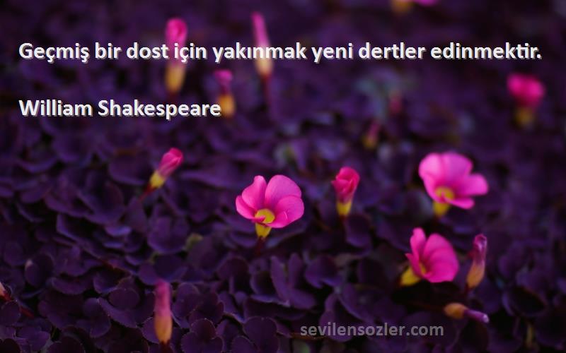 William Shakespeare Sözleri 
Geçmiş bir dost için yakınmak yeni dertler edinmektir.