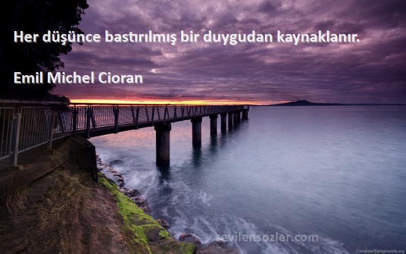 Emil Michel Cioran Sözleri 
Her düşünce bastırılmış bir duygudan kaynaklanır.