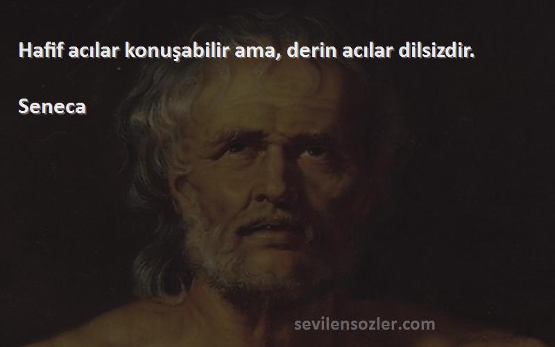 Seneca Sözleri 
Hafif acılar konuşabilir ama, derin acılar dilsizdir.