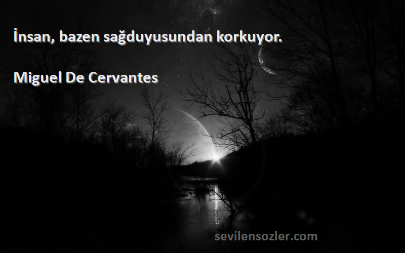 Miguel De Cervantes Sözleri 
İnsan, bazen sağduyusundan korkuyor.