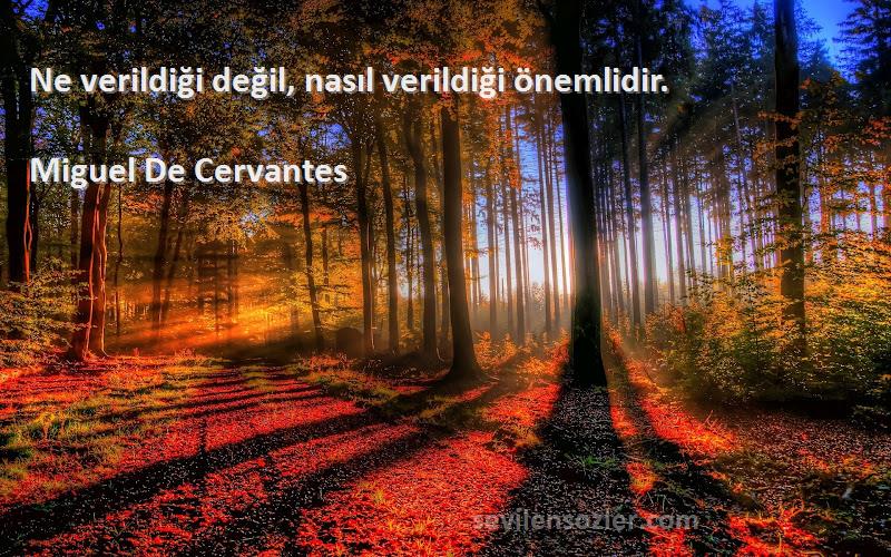 Miguel De Cervantes Sözleri 
Ne verildiği değil, nasıl verildiği önemlidir.