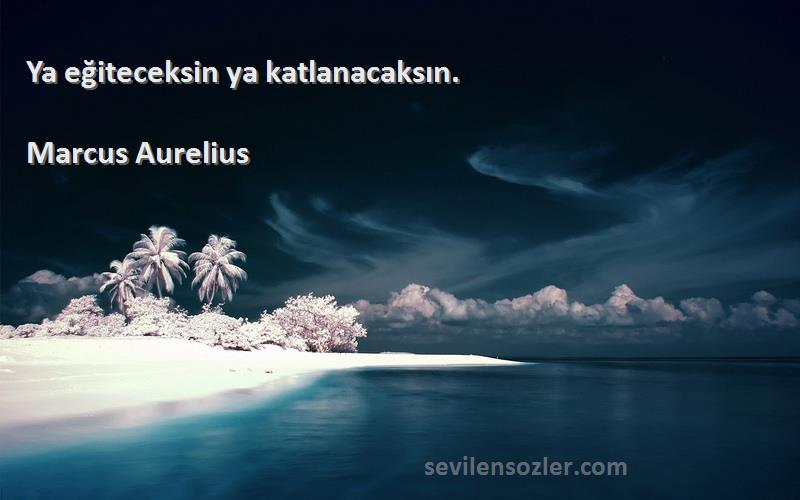 Marcus Aurelius Sözleri 
Ya eğiteceksin ya katlanacaksın.